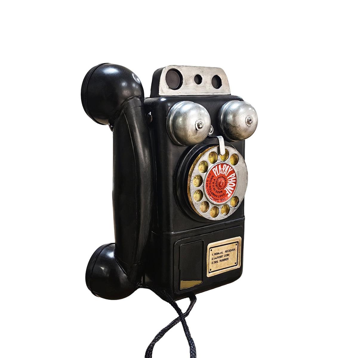 Vintage Telephone Decor Compact Retro Wall-Mounted Telephone Prop Artistic Geometric Antique for Photography Studio