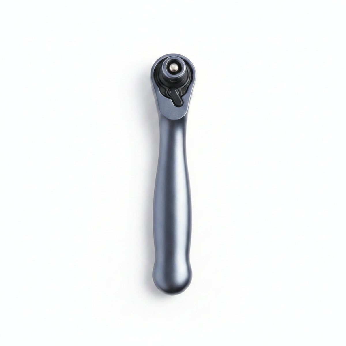 Compact Head Double-Direction Ratchet Wrench Polished Silver Hand Tool