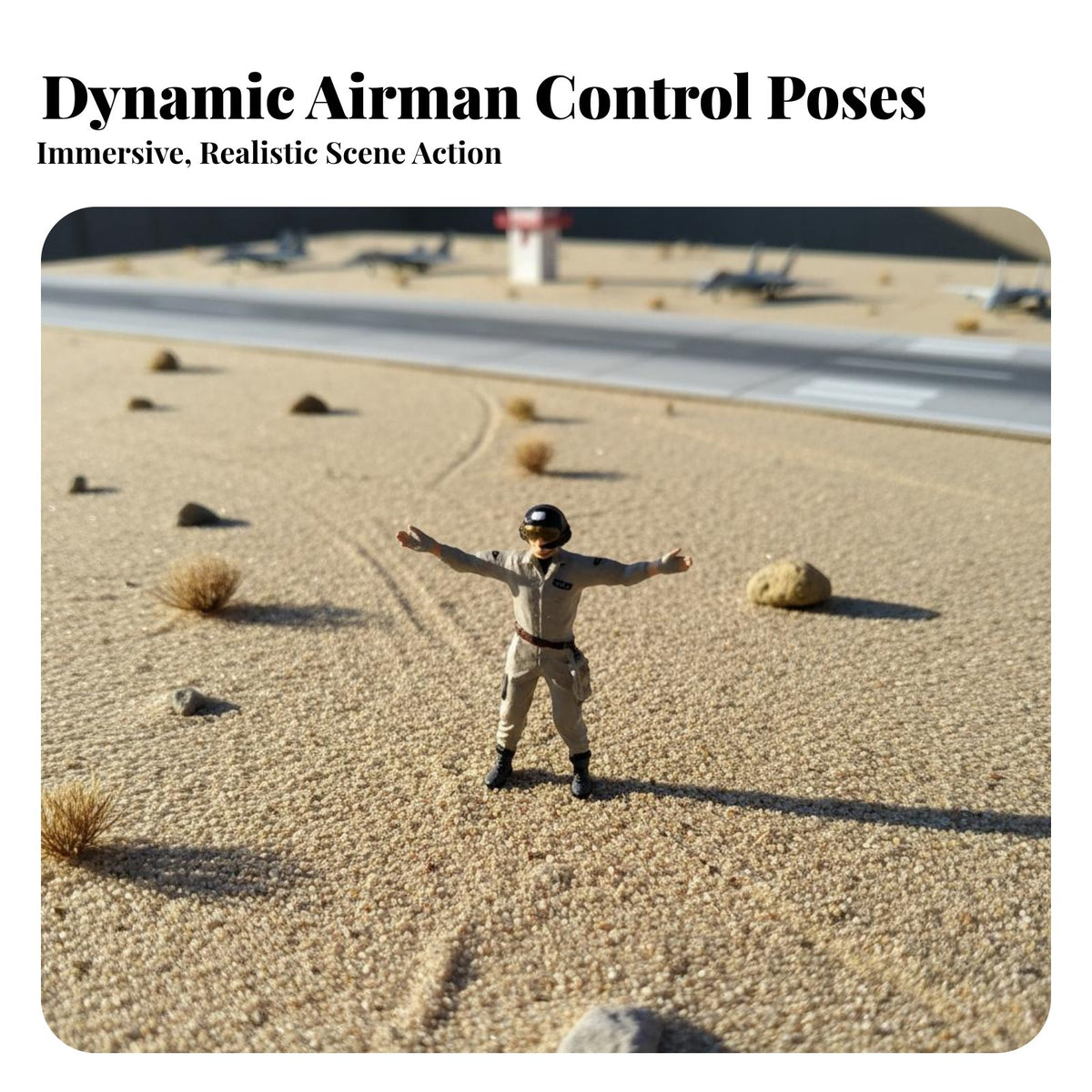 1:64 Scale Aviator Figure Highly Detailed Aircraft Marshaller Figurine Sand Table Aviator Miniature Hand Painted for Collectors
