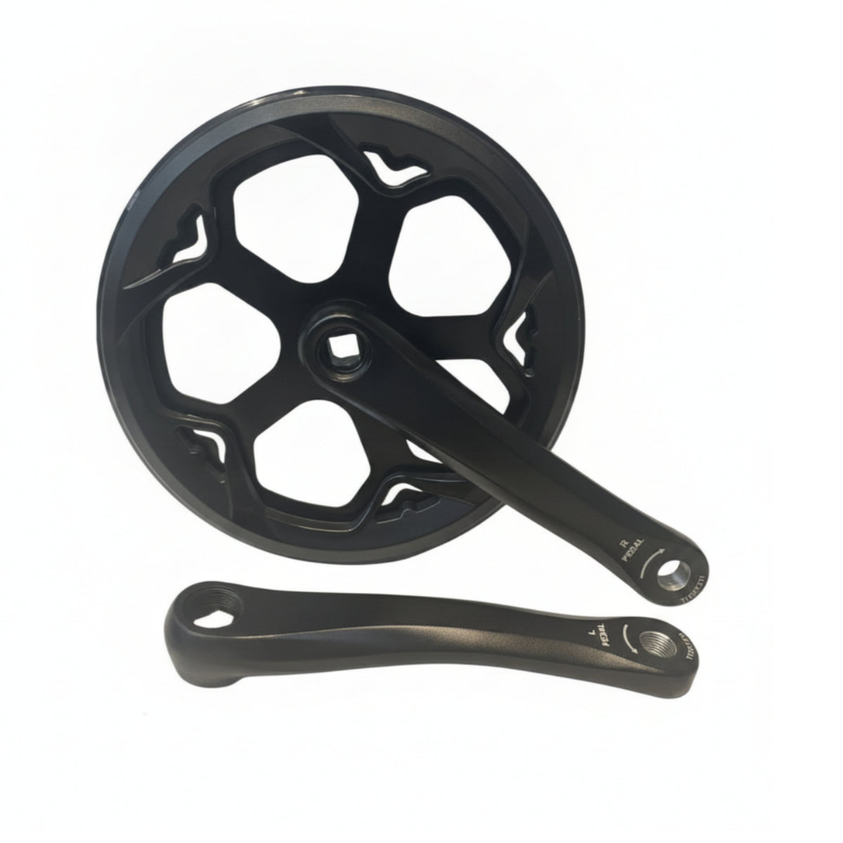 Crankset with Paired-Guard Chainring Chainwheel Strong Crank Arm for City Riding