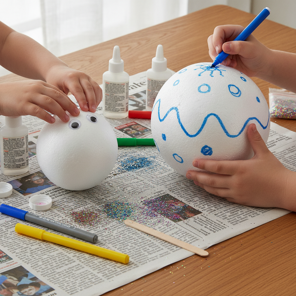 High-Density White Polystyrene Foam Balls for DIY Crafts, Wedding Decor, and Display Props