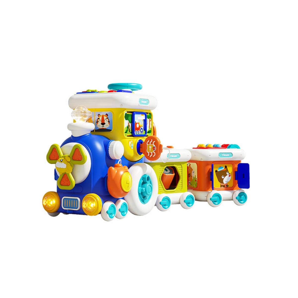 Montessori Educational Light & Sound Train Toy for Toddlers with Shape Matching