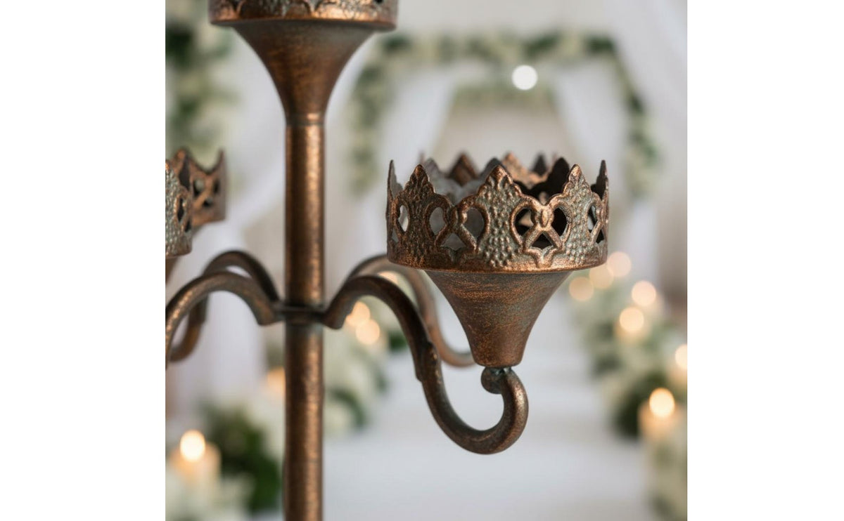 Antique Iron Candle Stand Romantic Wedding Floor Decoration Candelabra Ornate Design Vintage Candelabra for Living Room