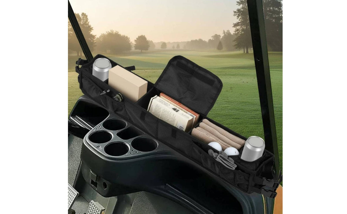 Utility Vehicle Front Storage Basket Easy Installation Universal Utility Vehicle Storage Carrier Insulated Cup Holders Vehicle Accessory