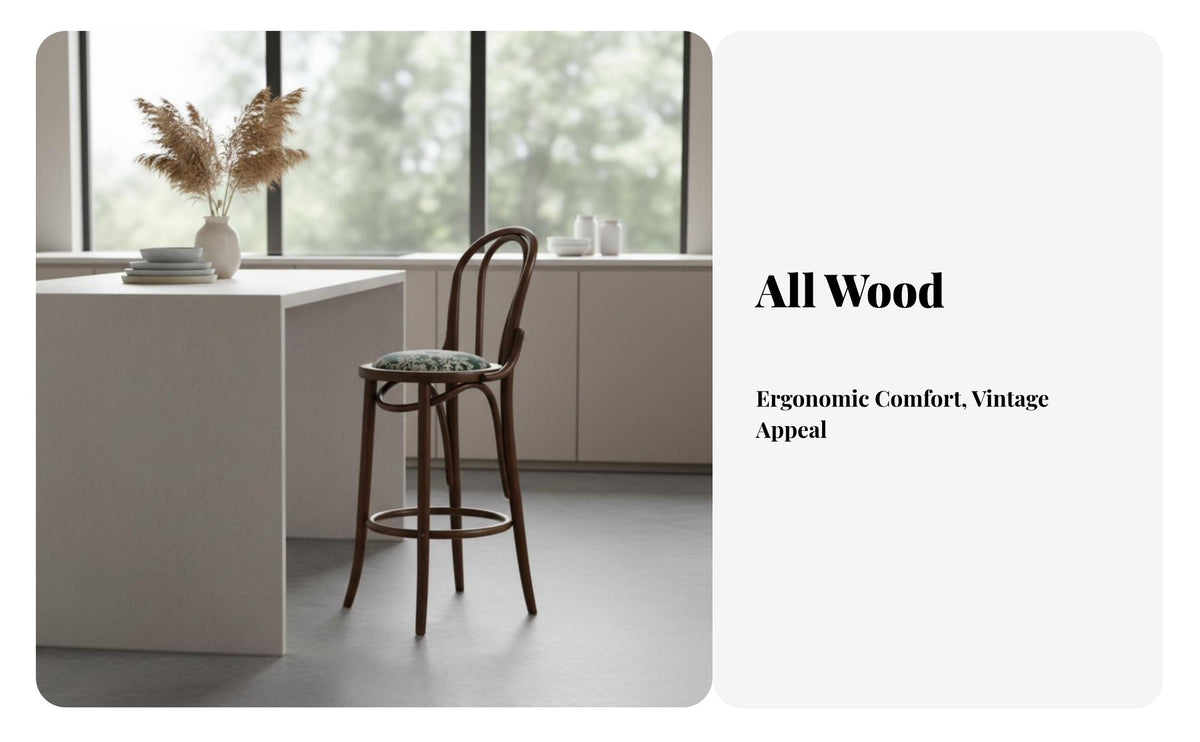 Woven Seat High Stool sturdy Wood Frame Bar Chair retro modernera Modern design & dwelling Furniture for Homeowners, Interior Designers, Kitchen Island, Cafe, Pub