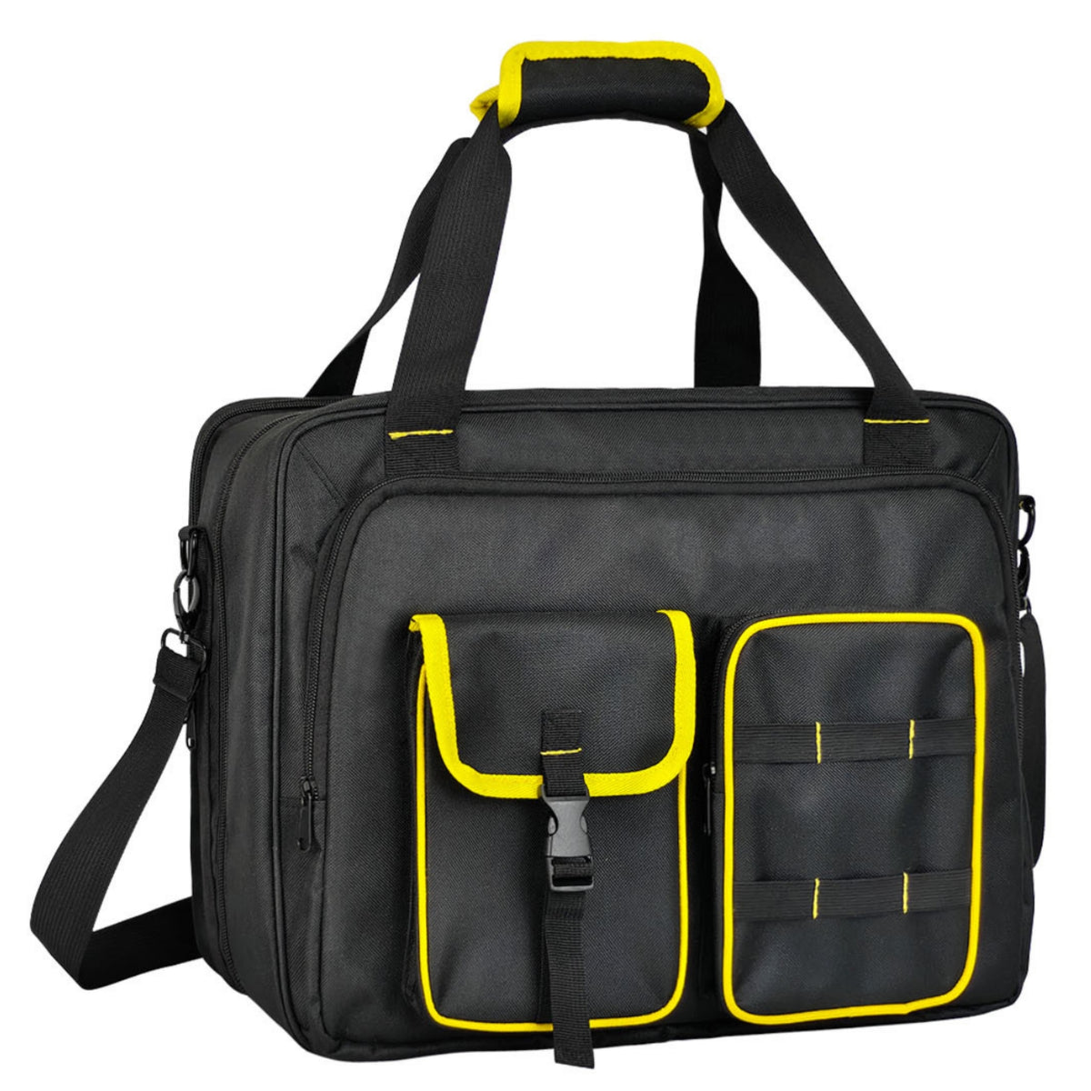 Tool Bag with Laptop Compartment Reinforced Tool Storage Bag with Shoulder Strap Long for Technicians, Field Work, Work Site