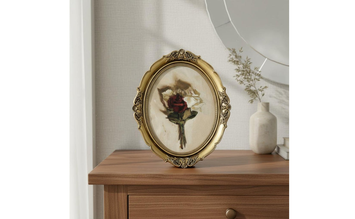 Ornate Oval Picture Frame Hand Crafted Vintage Oval Picture Frame for Entryway Decor