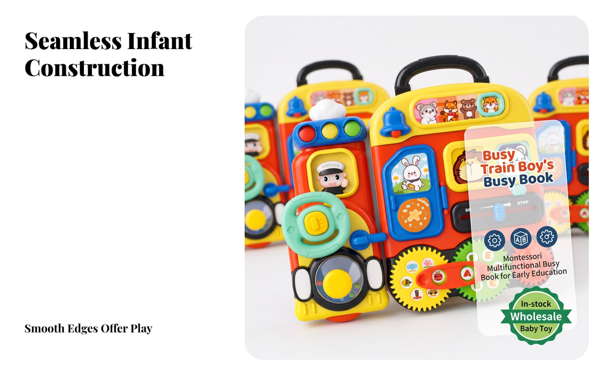 Busy Board with Steering Wheel | Fine Motor Skills, Car-Themed, discovery-based Busy Board, for Nursery