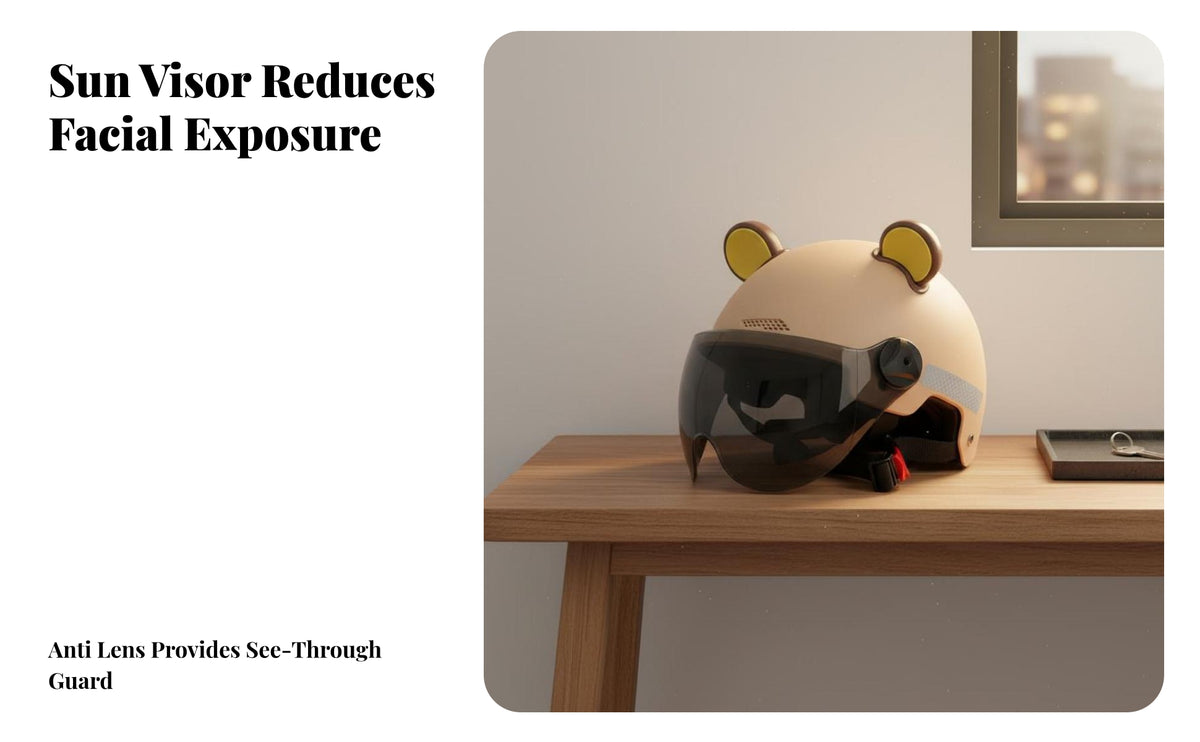 Electric Bike Helmet Impact Resistant Motorcycle Half Helmet Breathable Preserving Headwear for Men, Motorcyclists, Daily Commute, City Riding, Summer