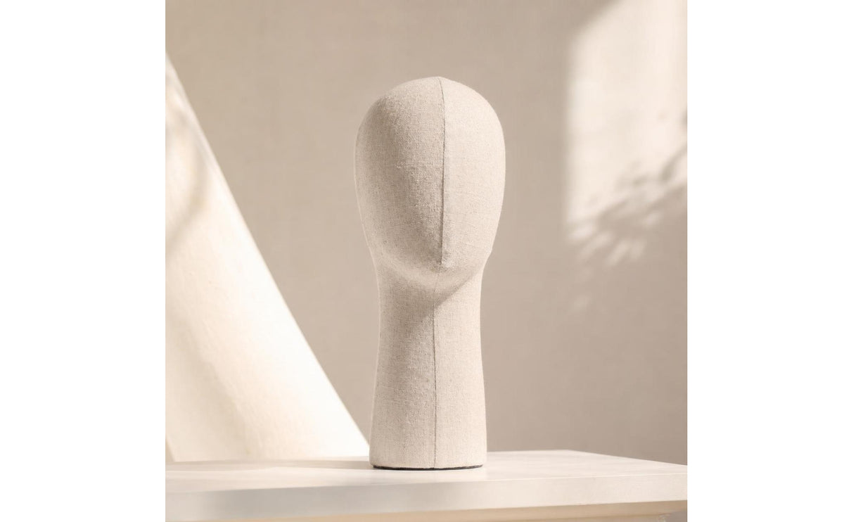 Decorative Linen Mannequin Head Sturdy Mannequin Head with Torso Sturdy Hat Display Stand Realistic for Hairpiece Makers, Boutiques, Studios