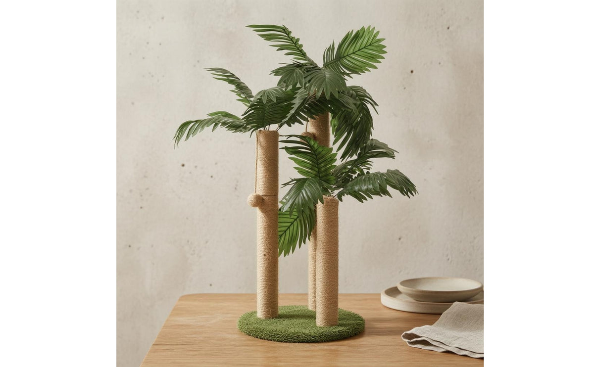 Botanical Design Cat Climber Cloth Leaves Cat Scratching Pole Decorative
