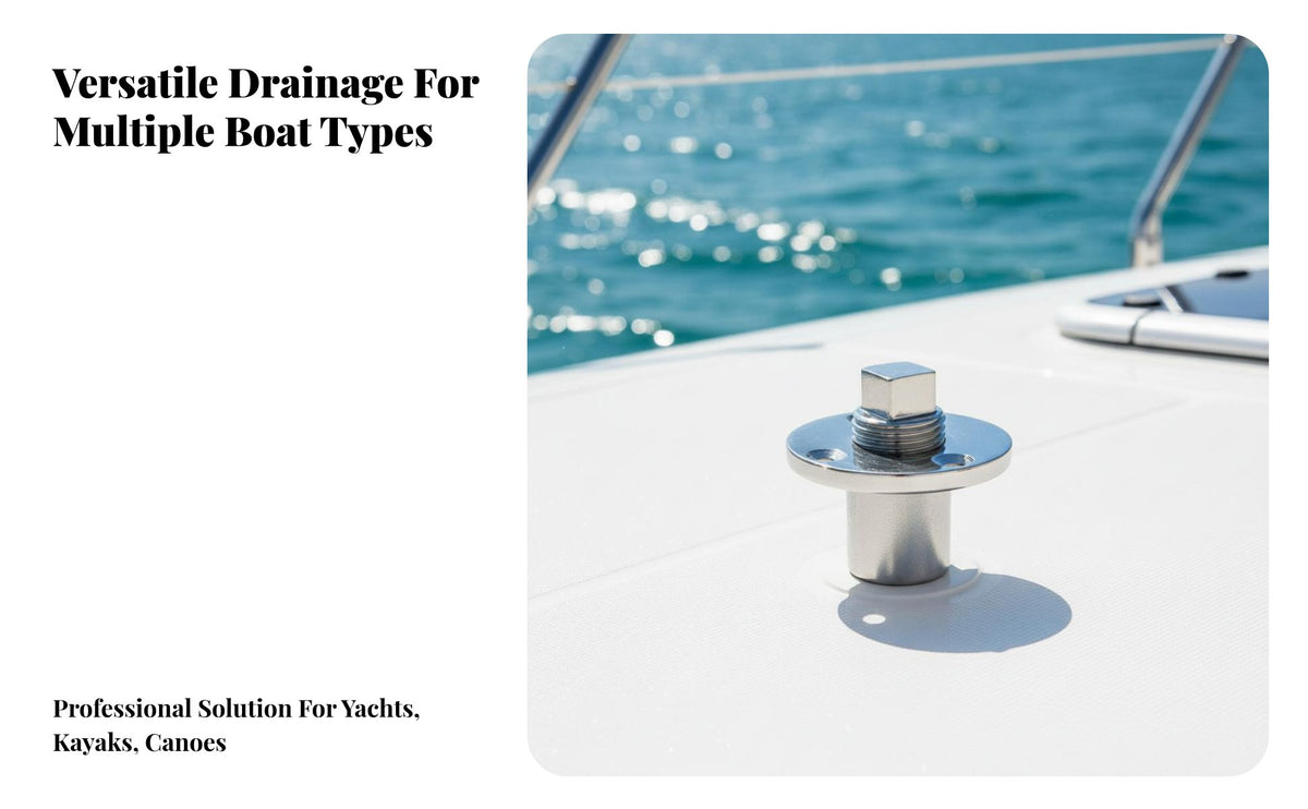 Boat Bilge Drain Plug Stainless Steel Aquatic Hardware Boat Stern Panel Bilge Plug Watertight Closure for Ice Chest