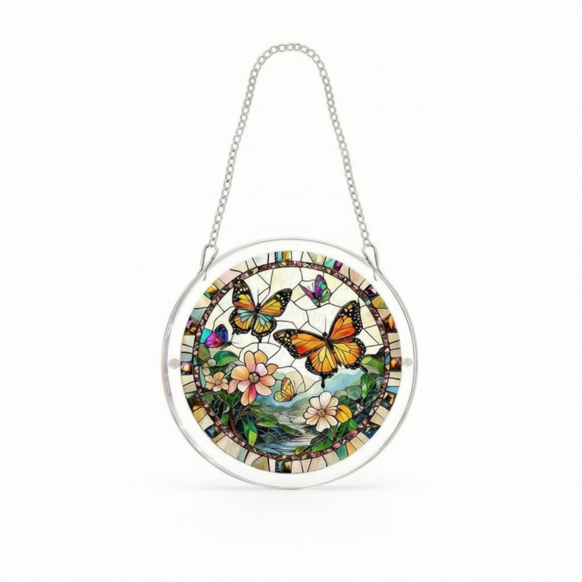 Layered Acrylic Puzzle Suncatcher Clear Frame Jigsaw Window Hanging Light-Catching Round Acrylic Decoration
