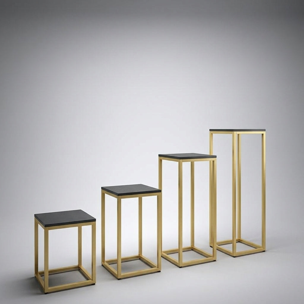 Corner Shelf Plant Stand for Living Room Decor, Tall Indoor Metal Frame with Square Base, Single Tier Plant Pot Stand, Disassembly Design