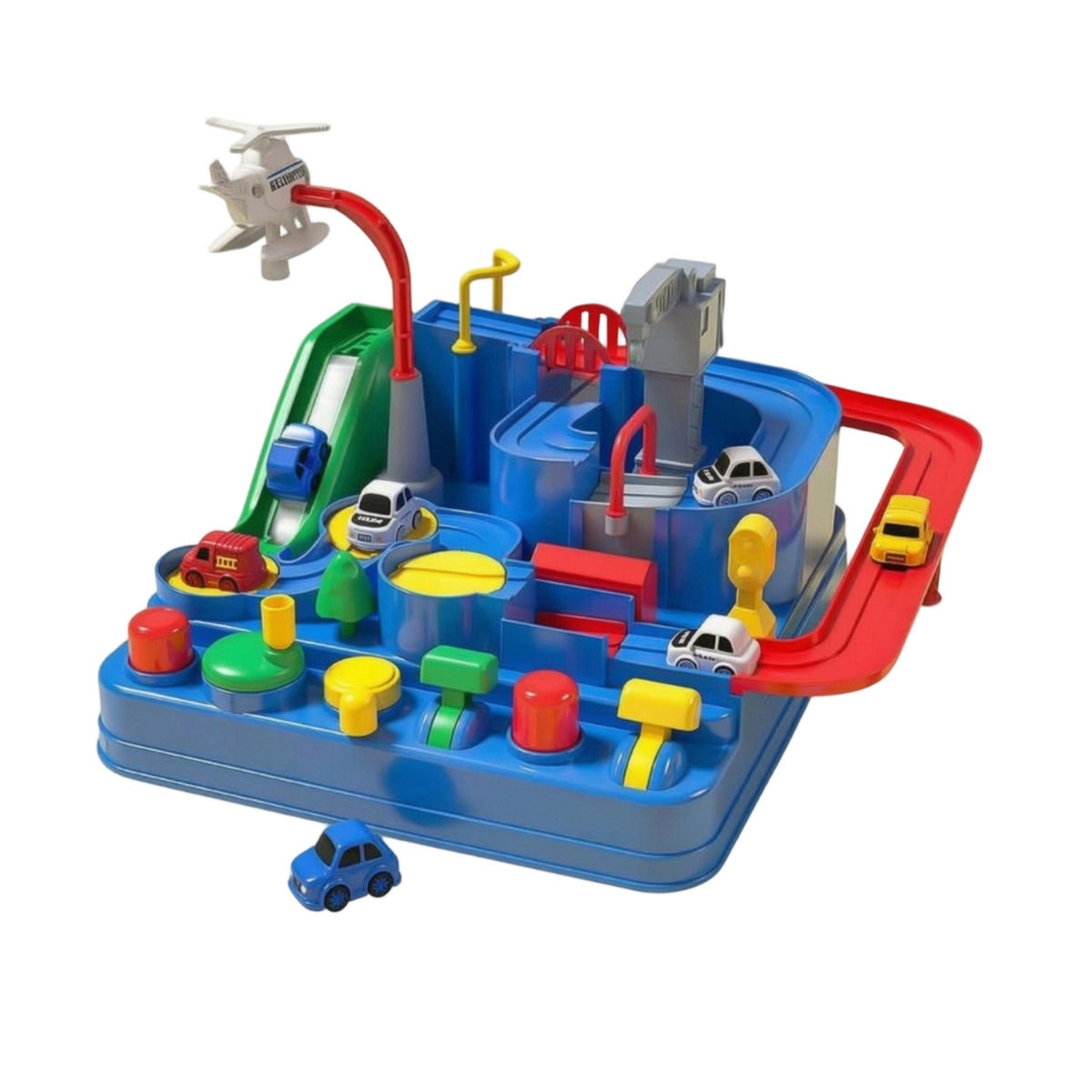 With Ramp Multi-Level Car Playset Interactive Toy Car Track Set Bright Colors Road Track Playset Plastic for Children