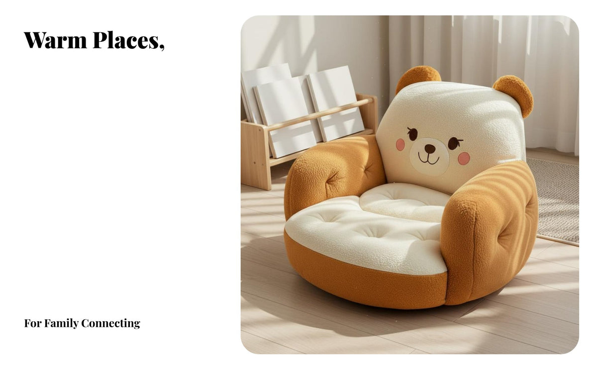 Kids Animal Armchair Soft Material Child Soft Sofa Chair Enveloping Design Child Lounger Chair for Girls, Young Children, Bedroom, Playroom, Relaxing