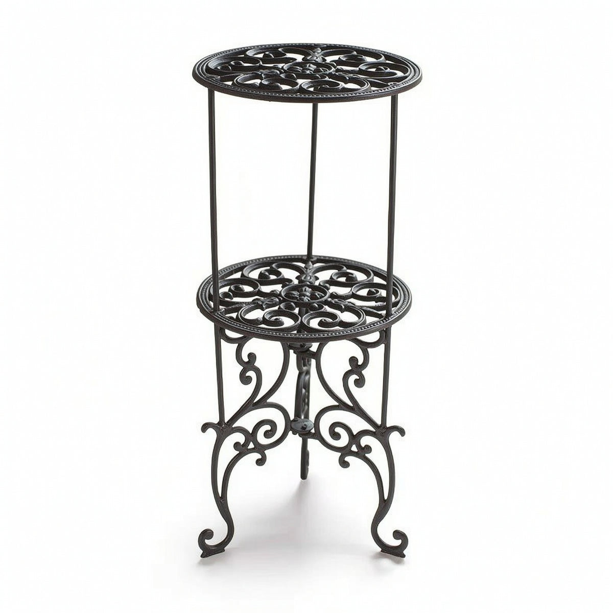 Two-Tier Plant Stand Freestanding Accent Table Space-Saving for Living Room