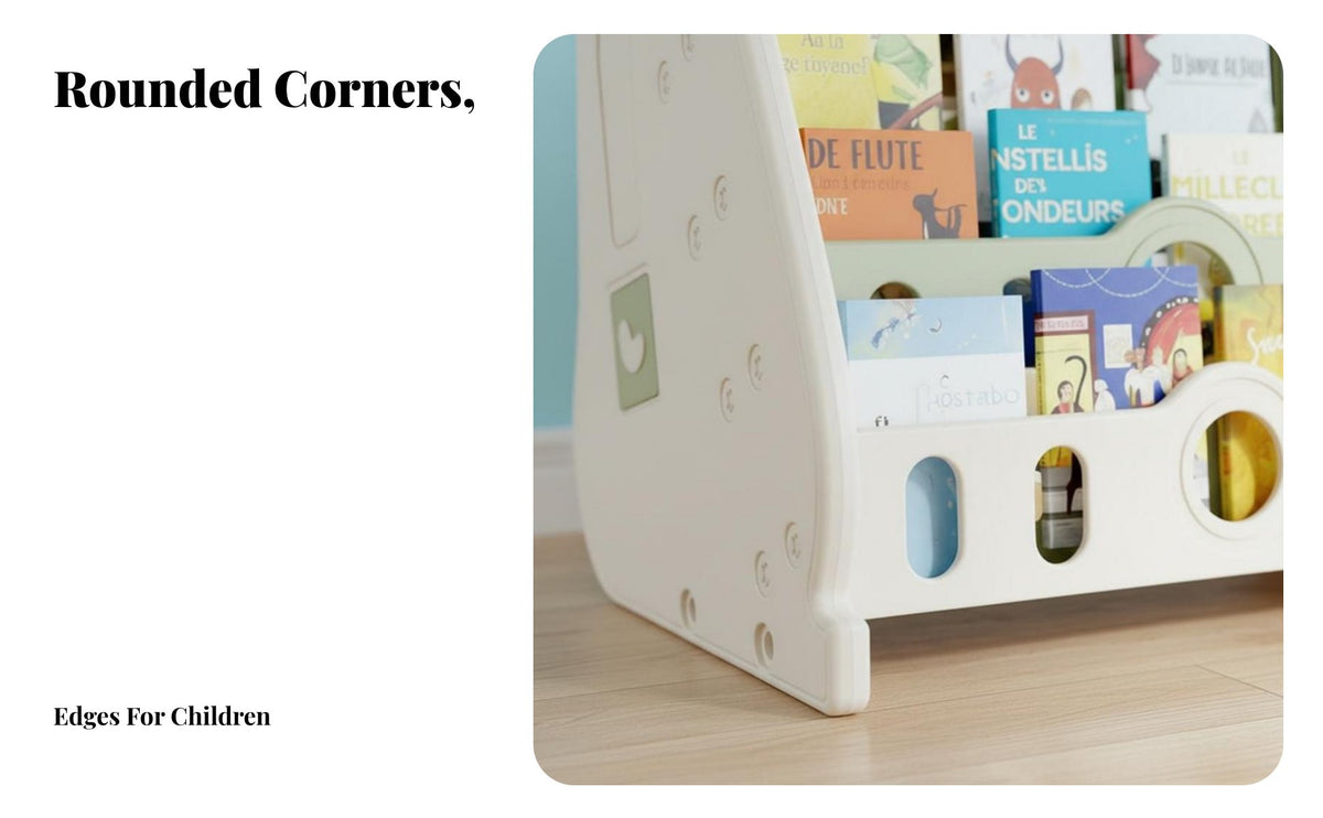 Picture Book Display House-Shaped bookshelf Multitier children's bookshelf Multifunctional Toy Storage Shelf Rounded Corners for Toddlers, Parents, Nursery, Bedroom, Kindergarten, Living Room