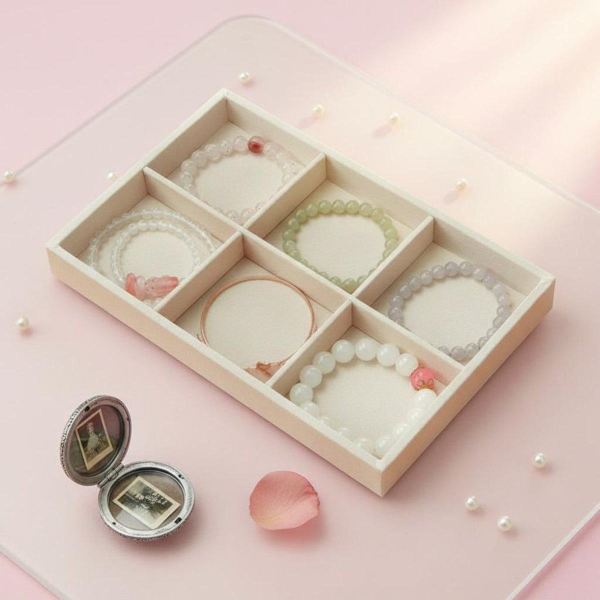Compartmented Drawer Insert Sturdy Construction for vanity Top, Bedroom, Women