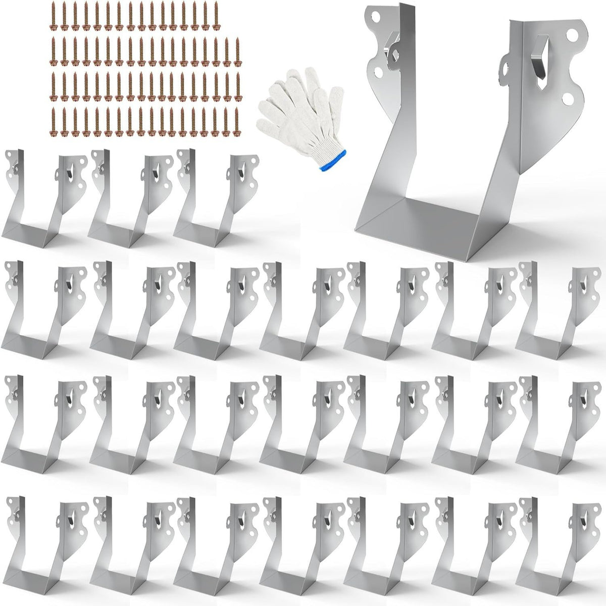 25-Pack 2x4 Joist Hangers with Screws Galvanized Face Mount Wood Beam Brackets