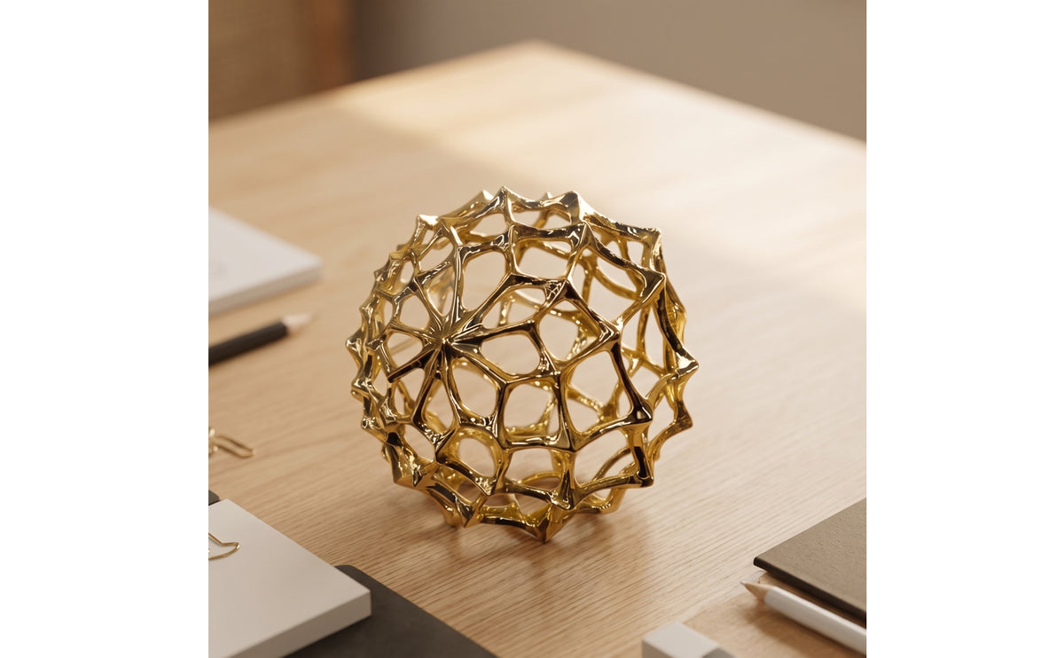 Tabletop Decorative Sphere Minimalist Tabletop Decorative Ball Abstract Geometric Sphere for Entryway