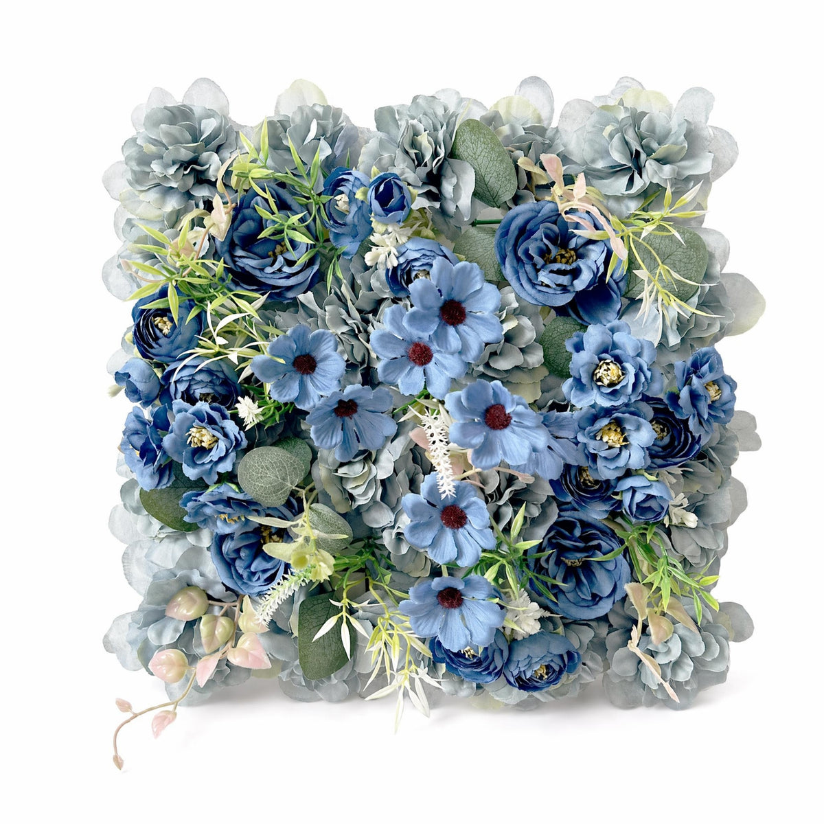 Dense Flower Panel with Foliage Layered Artificial Flower Wall Panels Faux Floral Wall Panel Lightweight for Wedding Backdrops