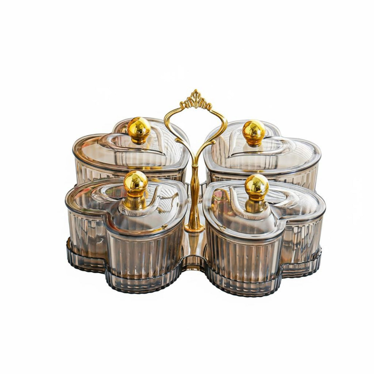 Nordic Design Compartment Snack Tray with Lid Decorative Design Compartment Snack Box with Lid Reusable Lidded Nut and Candy Serving Dish Portable for Party Hosts, Parties, Holiday Gatherings, Living Room, Weddings