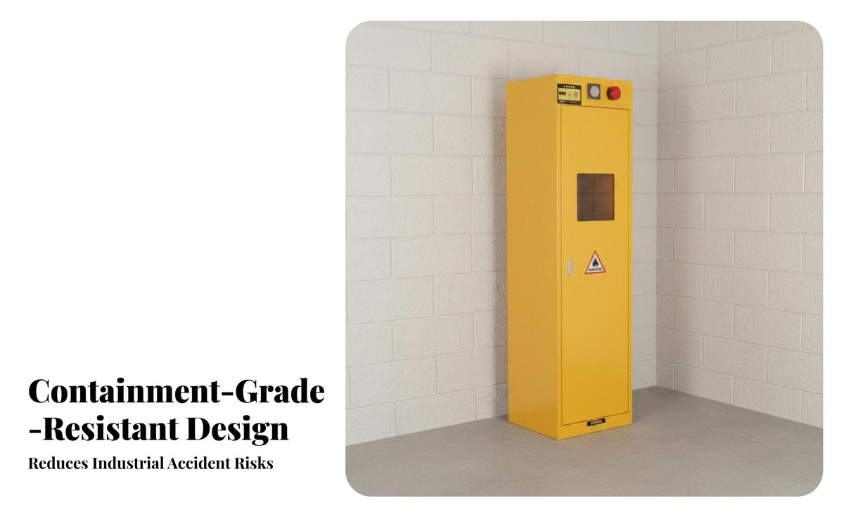 Gas Cylinder Storage Cabinet With Alarm System Scientific Gas Cylinder Cabinet Viewing Window for Researchers, Mechanics, Research Institute, Hospital