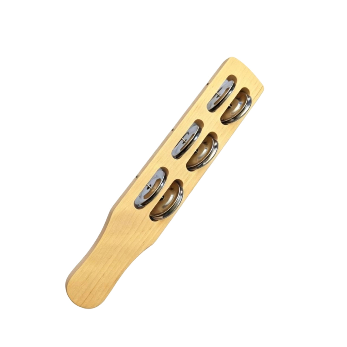 6 Jingling Discs Jingle Paddle Recessed Slots Wooden Jingle Stick Natural Wood Wooden Rhythm Stick Rounded Handle