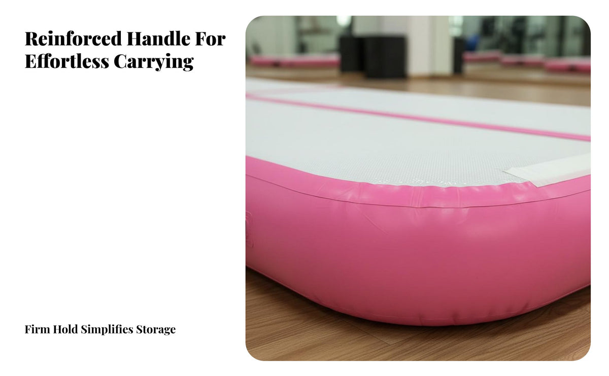 Multi-Purpose Inflatable Gymnastics Mat Shock Absorbing Air Track Mat Portable Air Tumble Track Long-Lasting for Combat Artists, Gymnasts, Cheerleaders, Home Use, Gym