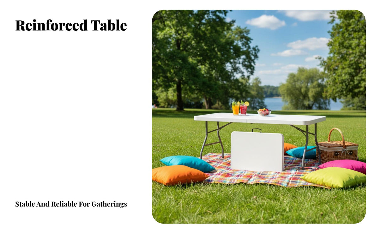 Folding Table Foldable Design Rectangular Table Easy Storage for Street Vendors, Homeowners