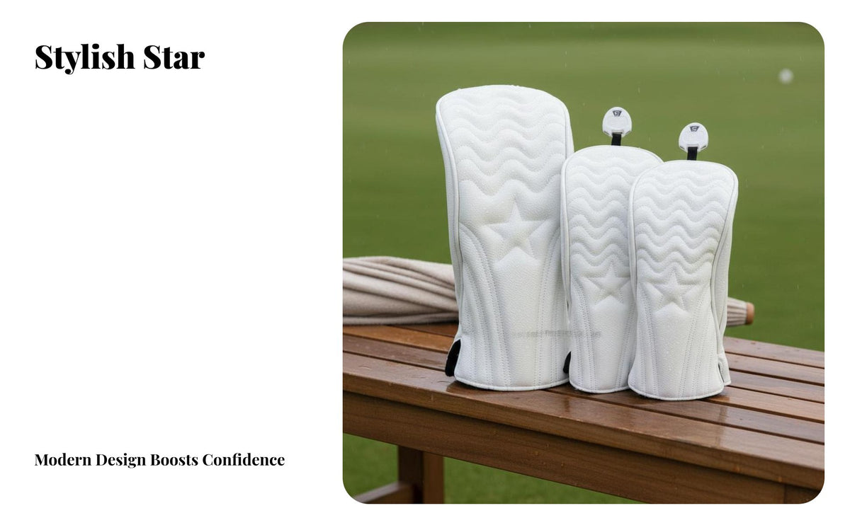 Waterproof Star Pattern Golf Club Cover Rotatable Number Label Golf Wood Headcover Scratch Protection Driver Wood Cover Padded Lining for Golfers, Adults, Women, Outdoor, Driving Range