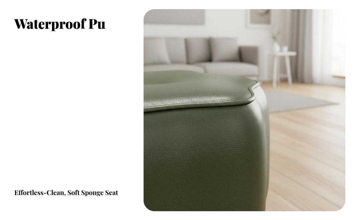Solid Wood Frame Stackable Upholstered Pouf Multi-Purpose Low Stool Strong Load-Bearing Footrest Wear-Resistant for Children, Adults, Families, Living Room, Entryway, Bedroom, Home Removeice