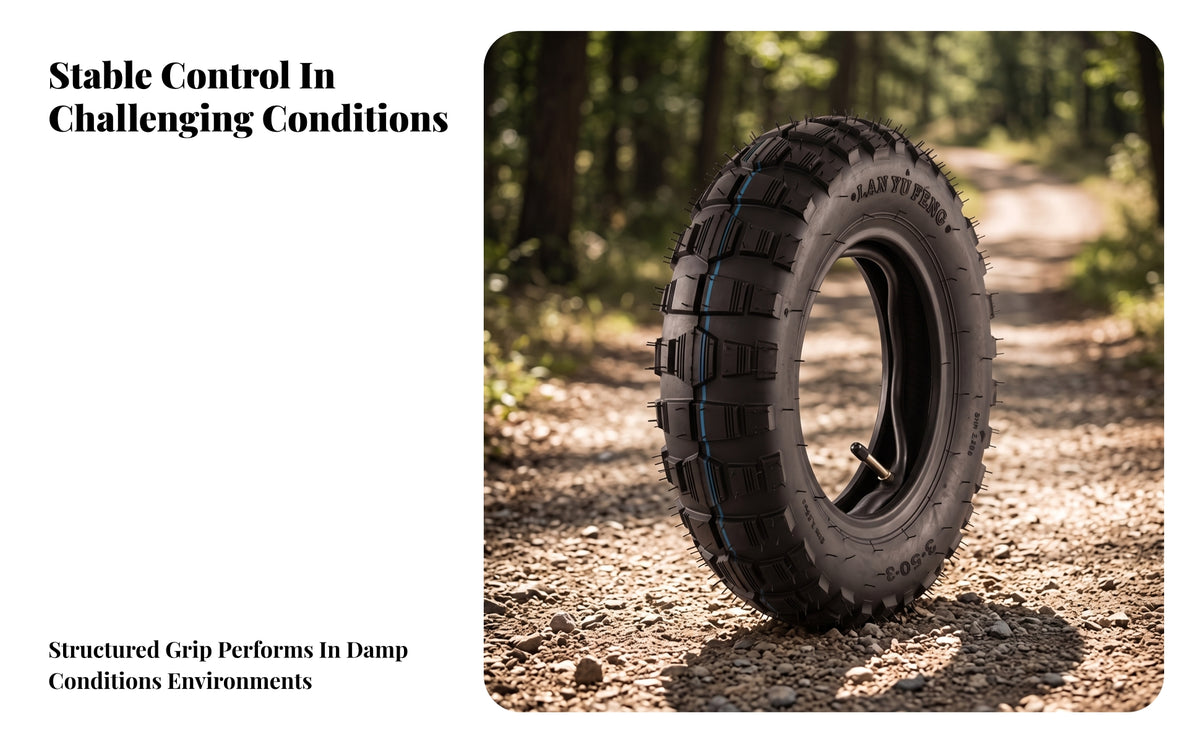 Heavy-Duty Tire with Inner Tube | Rounded Sidewall Shape, lug tire and Tube Set, for Everyday Riding