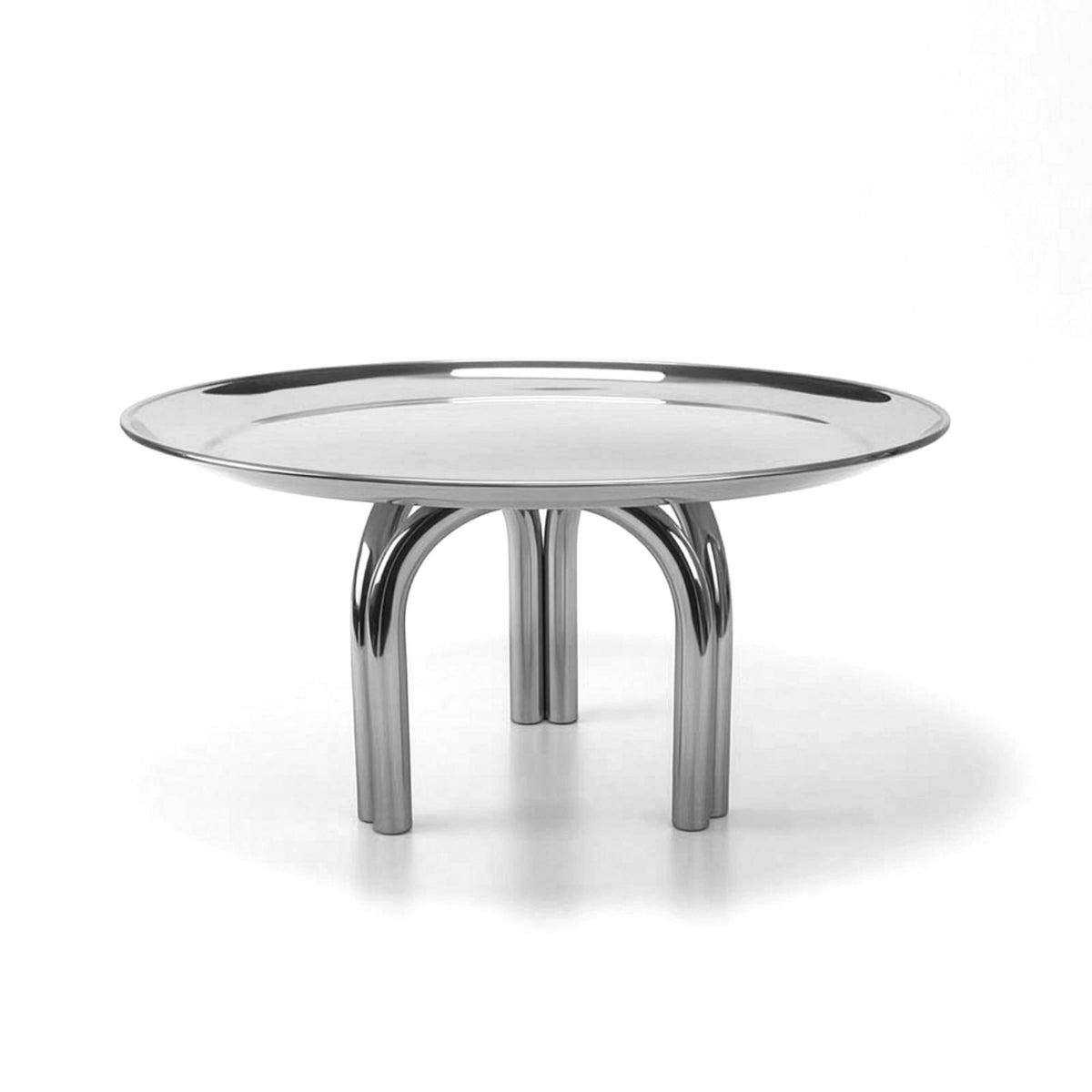 Mirrored Tray with Legs Sleek Stainless Steel Fruit Tray Polished for Home Decor