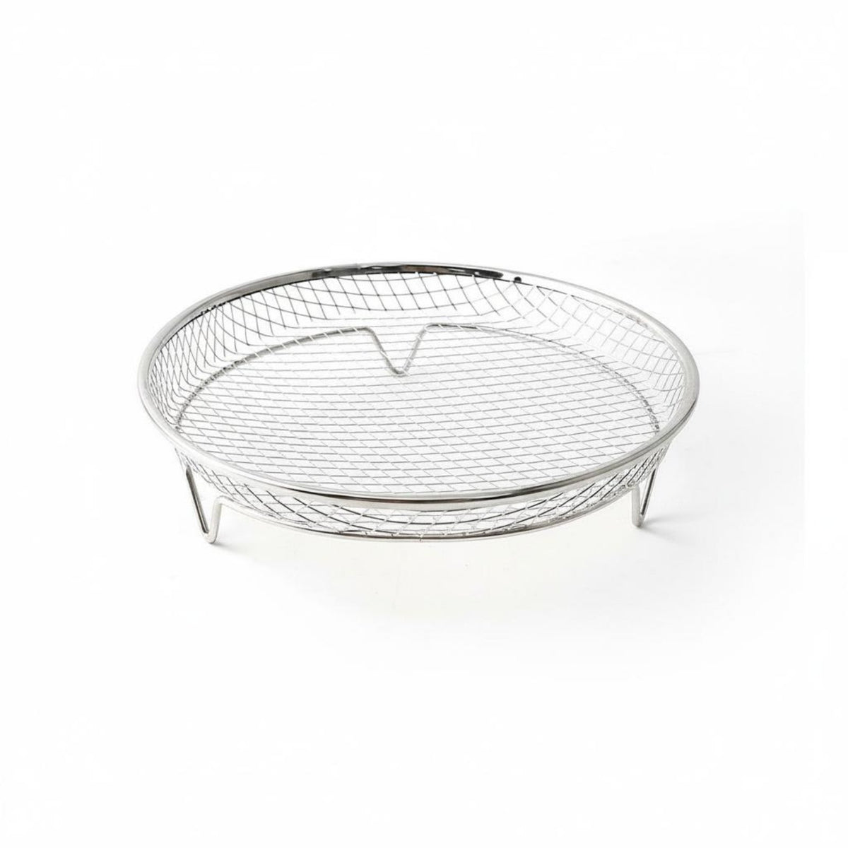 Easy to Clean Air Fryer Draining Basket High Temperature Resistant Stainless Steel Mesh Basket Dishwasher Safe Oil Draining Rack Rust-Proof for Grilling, Baking, Roasting, Dehydrating