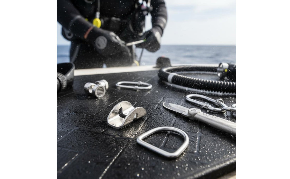 316 Stainless Steel Diving Cylinder D-Loop Clamp Sidemount D-Loop Holder High Strength for Technical Divers