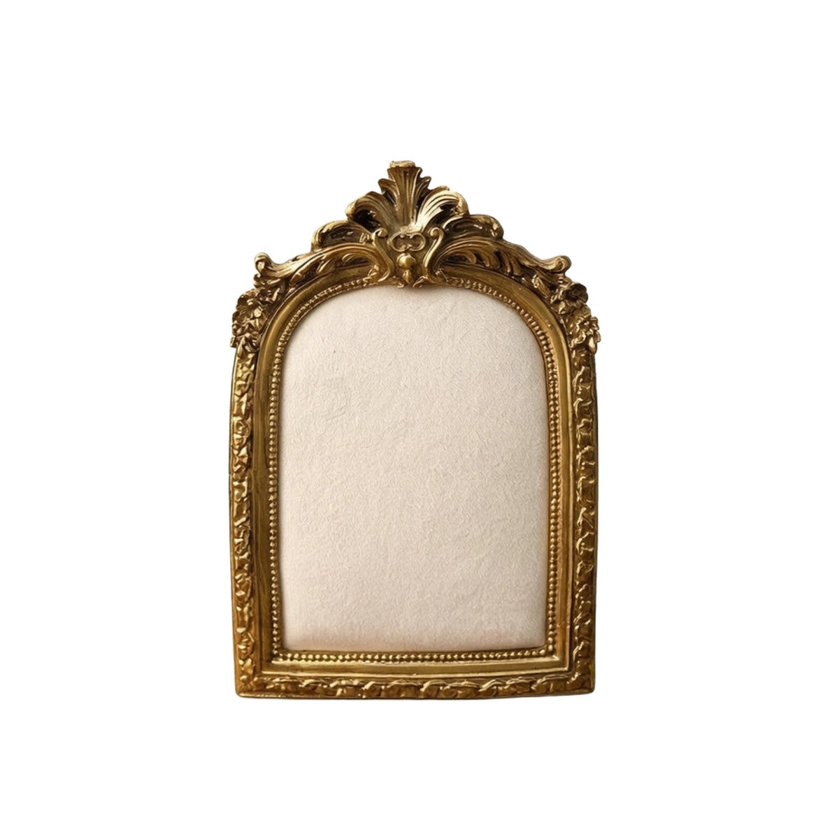 Jewelry Display Frame Gold-Finished Jewelry Display with Fabric Panel Ornate Necklace Holder with Hooks for Craft Fairs