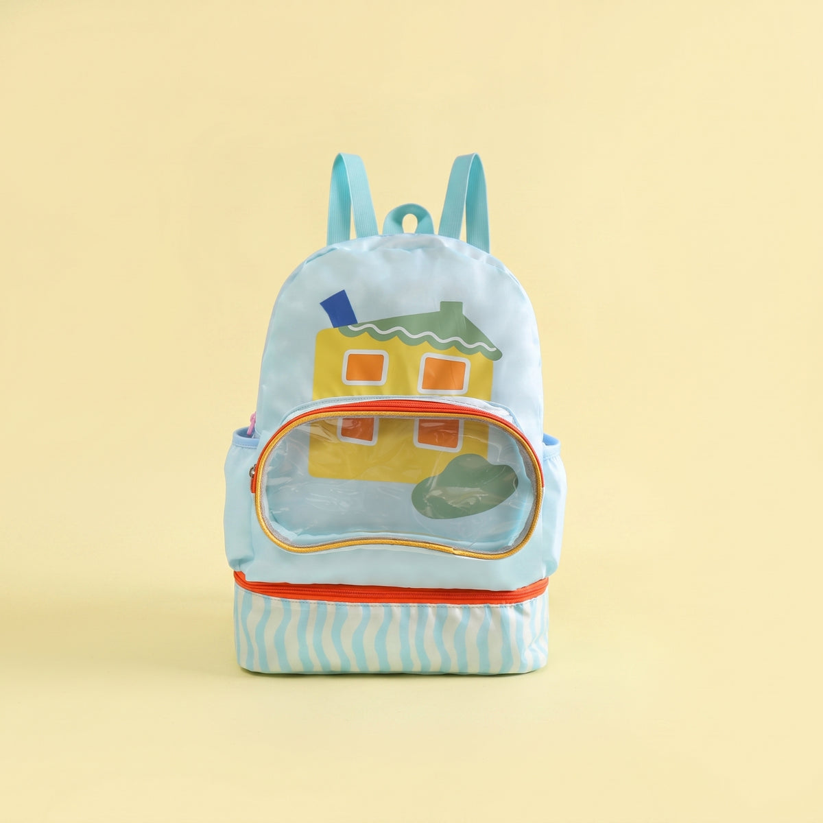 Water-Resistant Swim Backpack with Wet Pocket Transparent Swim Backpack Sturdy Beach Bag Roomy for Children, Children, Swimming Pool, Outdoor Play