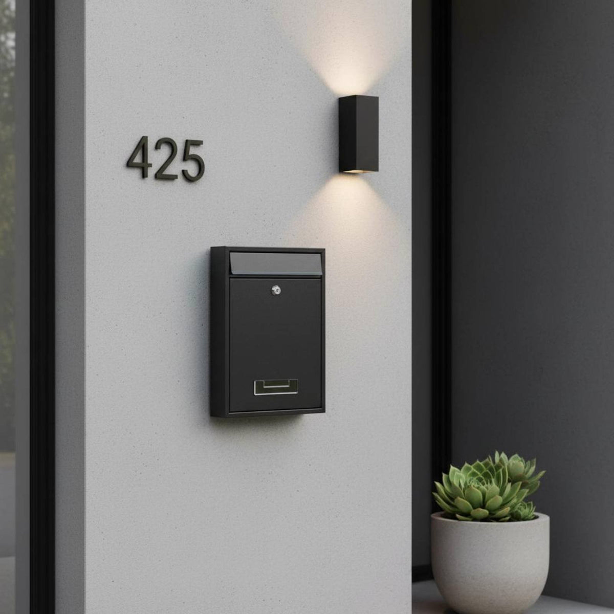 Wall-Mounted Mailbox Protected Mailbox with Lock Lockable Letterbox for Porch, Entryway
