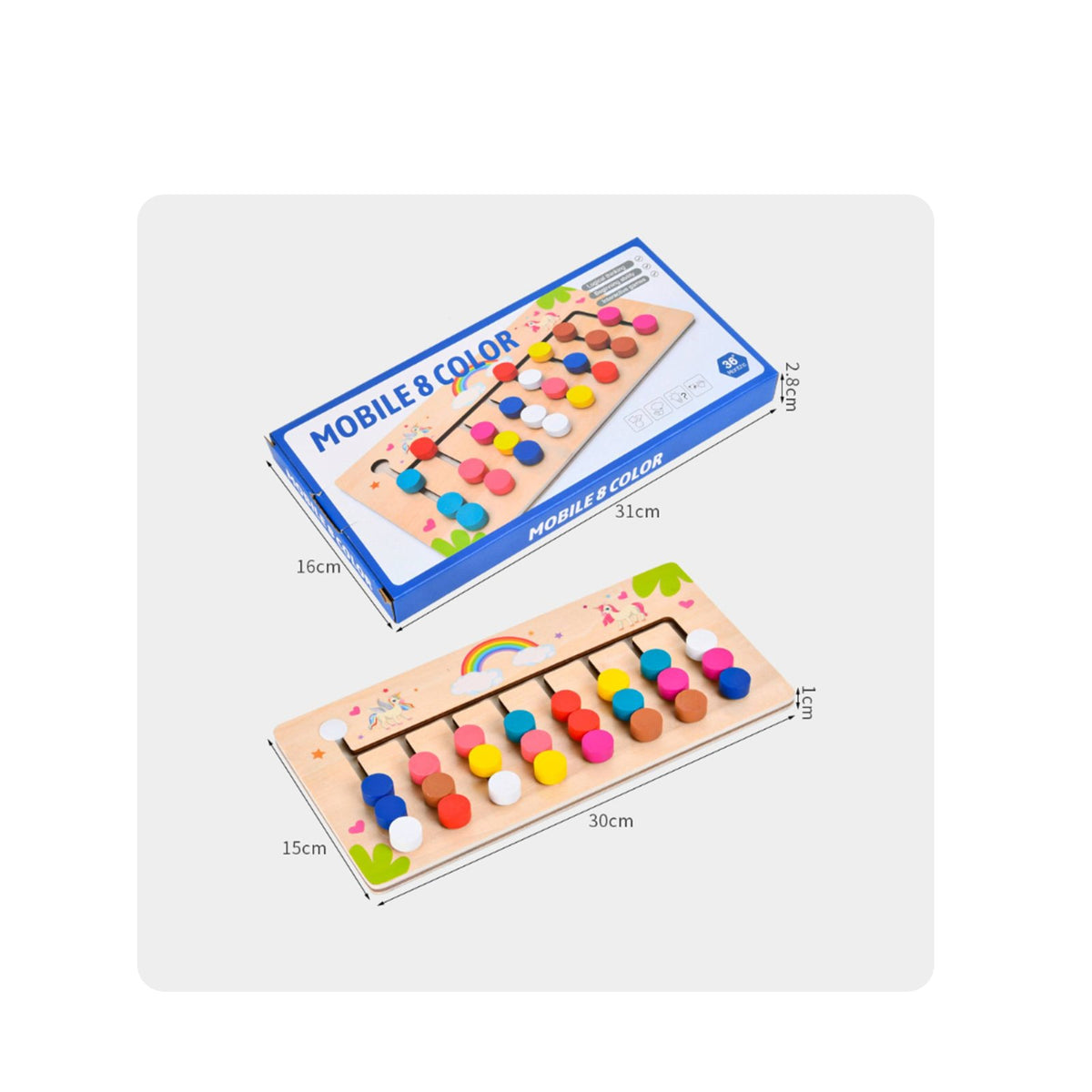 Early Learning Color Recognition Training Game Educational Inspired Sliding Reasoning Brainteaser Board Improves Hand-Eye Coordination
