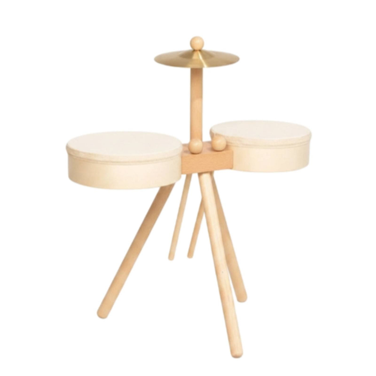 Educational Round Edges Infant Musical Instrument Set Young Child Drum Kit Wooden Drum Toy for Young Children