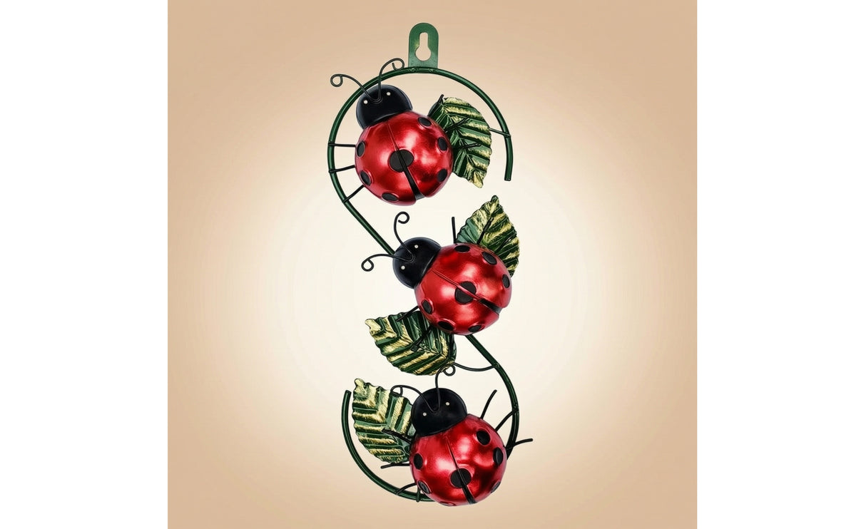Metal Wall Art with Leaves Handmade-Style Metal Wall Art with Frame 3D Painted for Garden, Patio