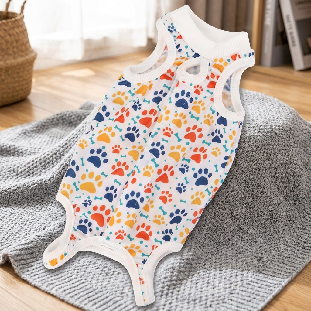 Cat Recovery Suit Post Surgery Cat Clothing, Neuter Suit for Cats, Post-operative Polyester Anti-Licking Shirt with Adjustable Hook-and-loop