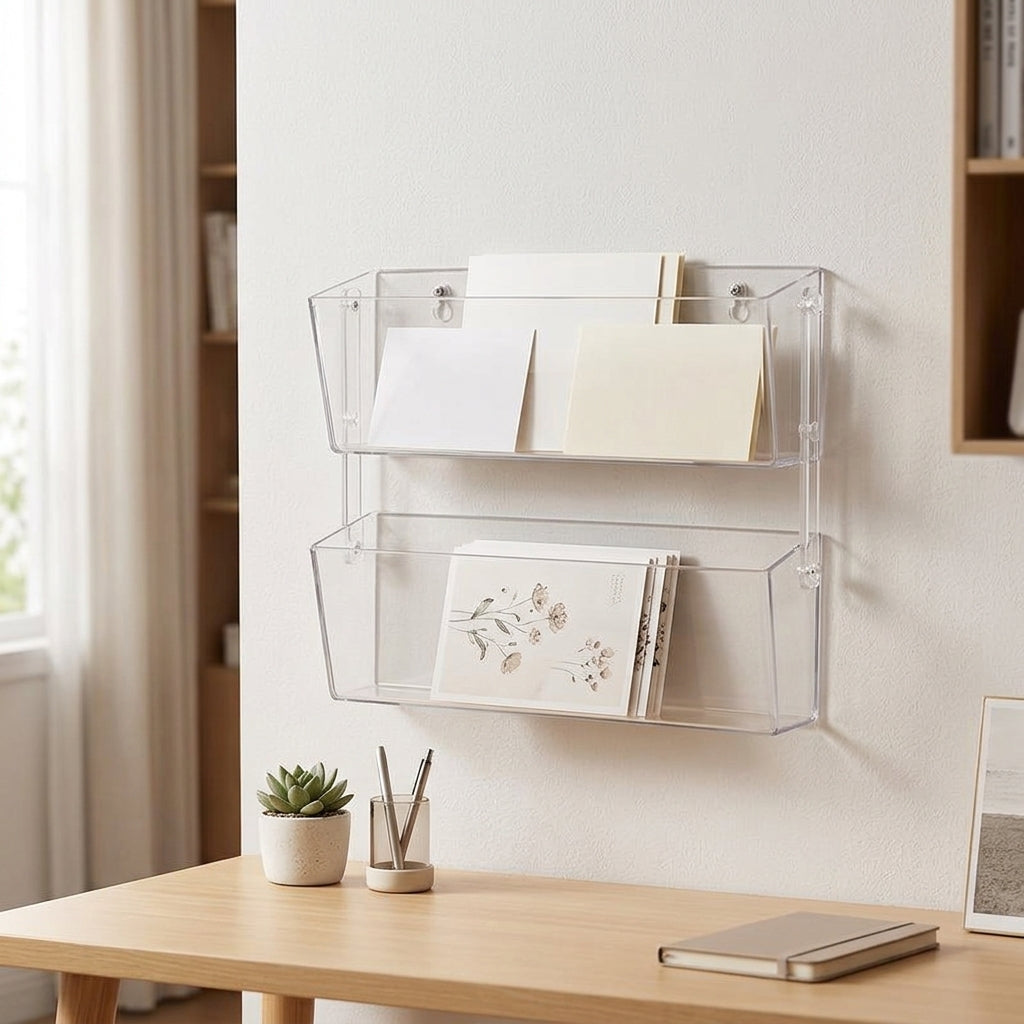 Card Display Rack Set of 2, Transparent Plastic, 24cm×30cm, For Collectible Card Storage