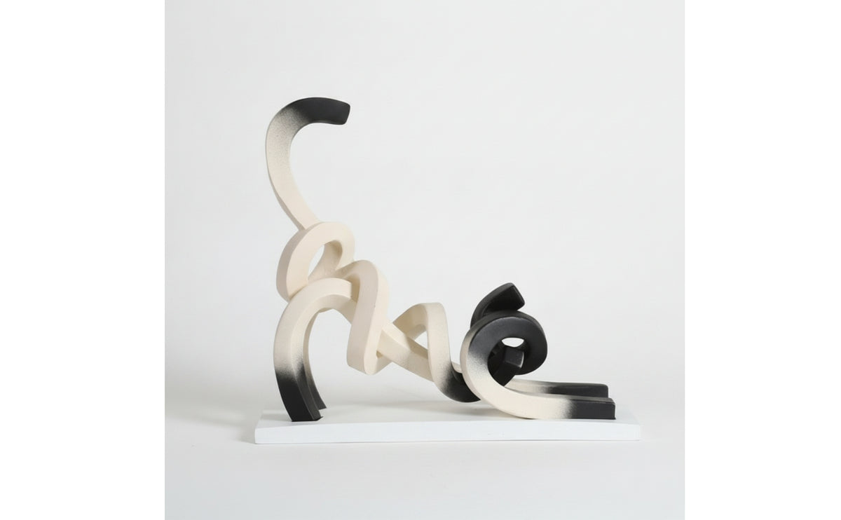 Abstract Cat Ornament Minimalist Cat Sculpture Sculptural Feline Sculpture for Art Lovers, Homeowners, Living Room, Bookshelf, Office