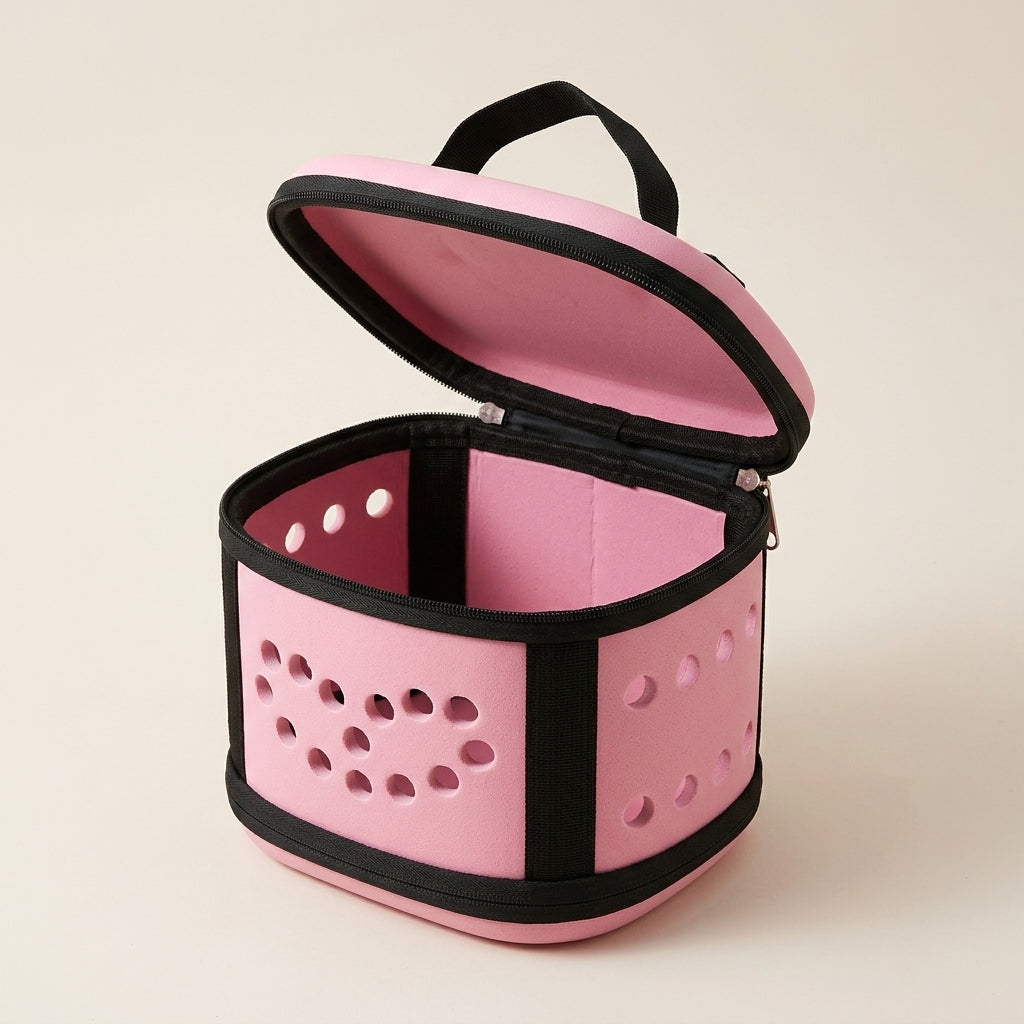 Hamster Carrier with Round Lid, Portable Small Pet Carrier for Guinea Pigs, Breathable Sugar Glider Carrier for Spring Outings