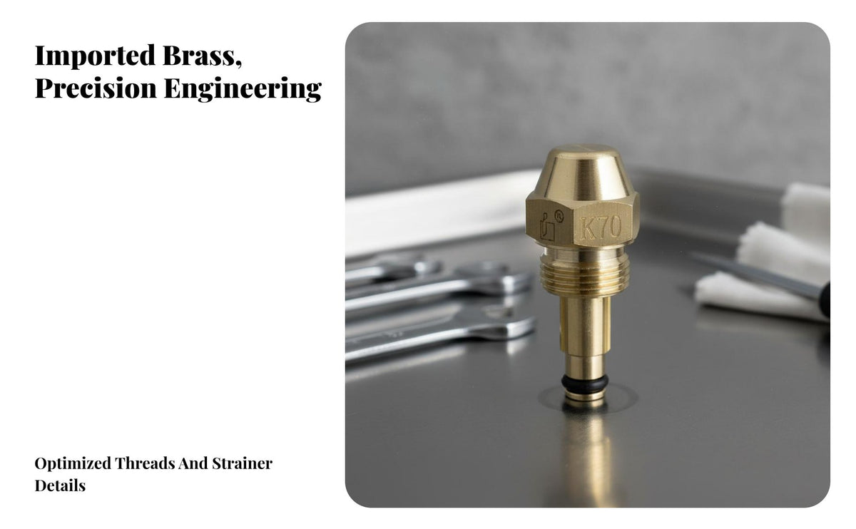 Efficient Atomization Heater Spray Nozzle Stable Combustion Brass Fuel Spray Nozzle Rust Resistant for Heating Systems
