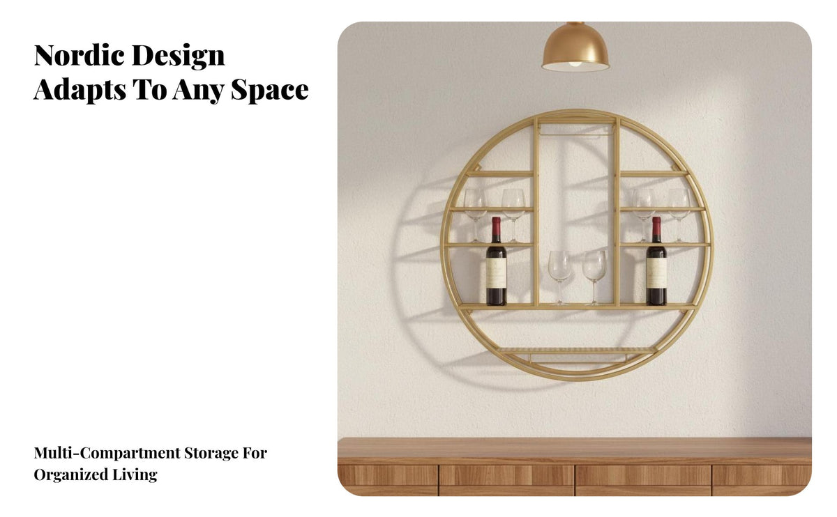 Modern Design Wall Mounted Wine Rack Space Saving Hanging Wine and Glass Rack Long-Lasting Iron Hanging Bar Shelf with Glass Holder Multi-Functional for Restaurant Owners, Homeowners, Adults, Dining Room, Restaurants, Taverns, Kitchen