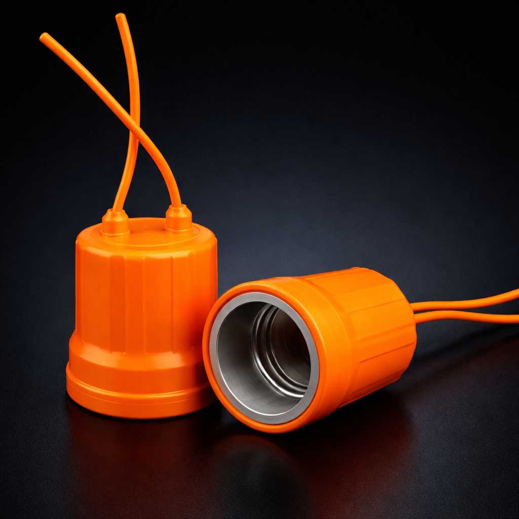 Ceiling Lighting for Garage Lighting, E27 Lamp Holder Light Fitting with Wires, Heat Resistant PVC Bulb Holder for E27 Lamp, 10A Rated, 2 Pack